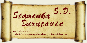 Stamenka Durutović vizit kartica